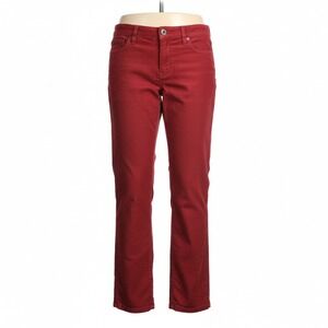 Ann‎ Taylor LOFT Women's Corduroy Skinny Pants Size 8 Red Stretch Jeans Winter